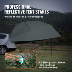 Bostome 10x7ft car side awning with UV50+ protection and waterproof polyester fabric.