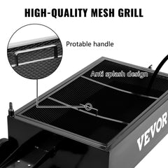 Bostome 25 gallon low profile oil drain pan with electric pump and heavy-duty casters.