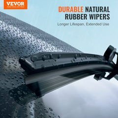 Bostome 21" universal rubber wiper blades with aluminum connector and pressure strip for clear visibility.