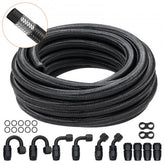 Bostome 6AN fuel line kit with 20ft nylon stainless steel braided hose and fittings.