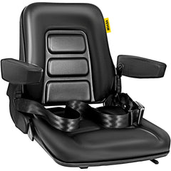 Bostome universal forklift seat with adjustable backrest, armrests, and durable materials.