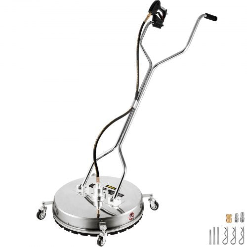 24-inch stainless steel surface cleaner with dual nozzles for efficient outdoor cleaning.