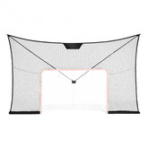 Bostome 12x7FT hockey goal backstop net with sturdy frame and wear-resistant netting.