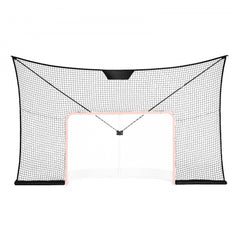 Bostome 12x7FT hockey goal backstop net with sturdy frame and wear-resistant netting.