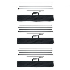 Three 16.3 ft feather flag pole kits with ground stakes and carry bags.