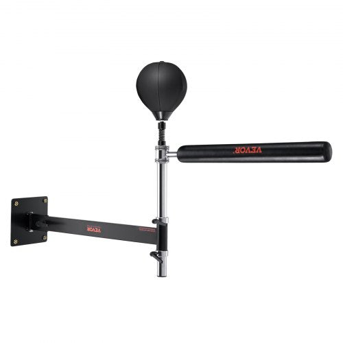 Wall-mounted boxing spinning bar with adjustable height and durable materials for reflex training.