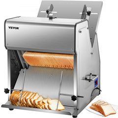 Bostome Commercial Electric Bread Slicer with stainless steel body and 31-slice capacity.