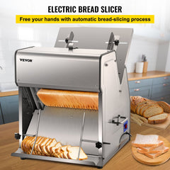 Bostome commercial electric bread slicer with stainless steel construction and 31-slice capacity.