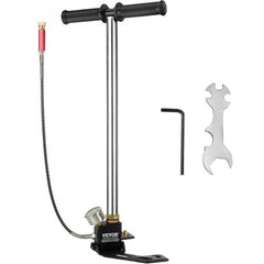 Stainless steel hand pump with a 3-stage system for filling PCP airguns up to 4500 PSI.