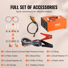 Portable Bostome 4500PSI PCP air compressor with dual display and auto-stop feature.