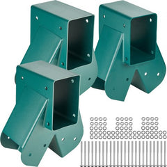 Heavy duty carbon steel A-frame swing set brackets for 4x4 and 4x6 lumber support.