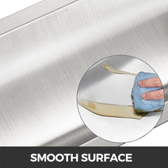 Brushed finish stainless steel drop-in deal tray measuring 14"x10" for secure transactions.