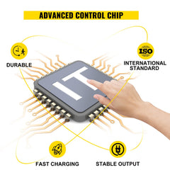 Bostome 36V 18A golf cart battery charger with splayed plug and aluminum housing.