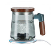 Bostome Portable Hydrogen Water Generator with a 400ml glass and walnut handle for easy use.