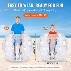 Bostome 4FT Inflatable Bumper Ball made of 0.8mm thick PVC with ergonomic handles and straps.