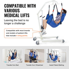 Bostome Full Body Patient Lift Sling in premium polyester, designed for 400lbs capacity and universal fit.