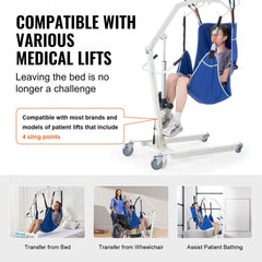 Bostome Full Body Patient Lift Sling in L-Size with reinforced straps and 600lbs capacity.