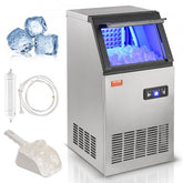 Freestanding Bostome Commercial Ice Maker with LED display, producing 80 lbs of ice daily.