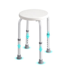 Bostome adjustable shower chair with non-slip seat and foot pads for safety and comfort.