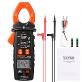 Bostome Digital Clamp Meter with T-RMS, 600A capacity and bright LCD display for precise readings.