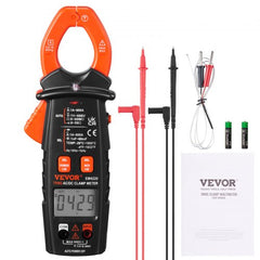 Bostome Digital Clamp Meter with T-RMS, 600A capacity and bright LCD display for precise readings.