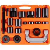 Bostome 21-piece ball joint press kit with heavy-duty carbon steel and portable carrying case.