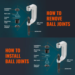 Bostome 21-piece ball joint press kit with heavy-duty carbon steel tools and portable case.