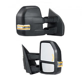 Power heated towing mirrors for 2015-2018 Ford F150 with LED signals and telescopic design.