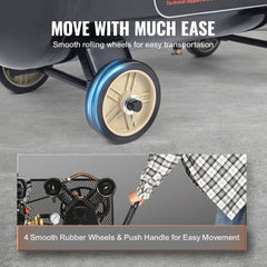 Bostome 7HP gas powered air compressor with 13.2-gallon tank and dual air outlets.