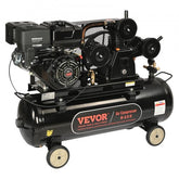 15HP gas powered air compressor with a 30-gallon tank and dual outlets for efficient air supply.