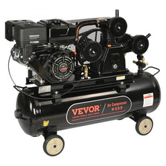 15HP gas powered air compressor with a 30-gallon tank and dual outlets for efficient air supply.