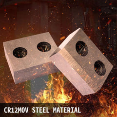 Two pairs of Cr12MoV steel replacement jaw blades for 16mm rebar cutter, with threaded holes.