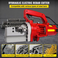 Electric hydraulic rebar cutter with a 1250W motor, designed for cutting 20mm rebar easily.