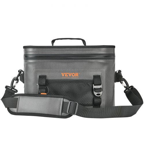 Bostome 16-can soft cooler bag in black with adjustable straps and leakproof design.