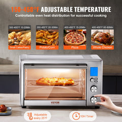 Bostome 28L convection oven with LCD touchscreen and 10-in-1 multifunction settings.