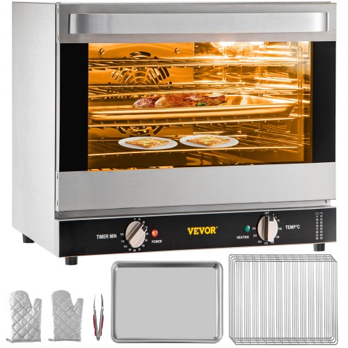 Bostome Commercial Convection Oven with 66L capacity and 4 adjustable shelves for baking.