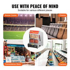 Electric 2-tier hot dog steamer and bun warmer with glass doors and stainless steel build.