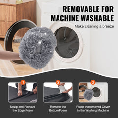 Large washable dog bed in soft PV velvet, measuring 72x48x10 inches for comfort.