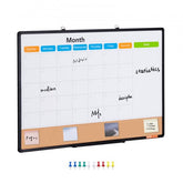 Bostome 36"x24" monthly calendar whiteboard and cork board combo with aluminum frame.
