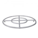 Stainless steel 24" round drop-in fire pit pan with precision holes for even flame output.