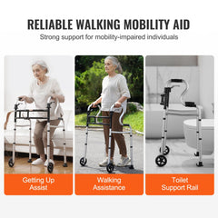 Bostome Folding Walker with adjustable height and width for enhanced mobility support.