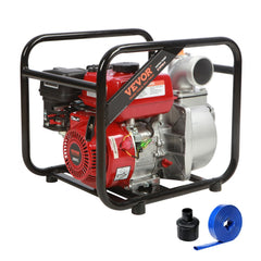 Bostome 7HP gas trash water pump with 3-inch inlet, 265 GPM flow, and durable aluminum body.