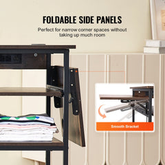 Bostome 4-tier heat press stand with charging station and movable cart for organized storage.