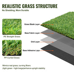 Green artificial grass rug measuring 6x10 ft, designed for outdoor patios and play areas.