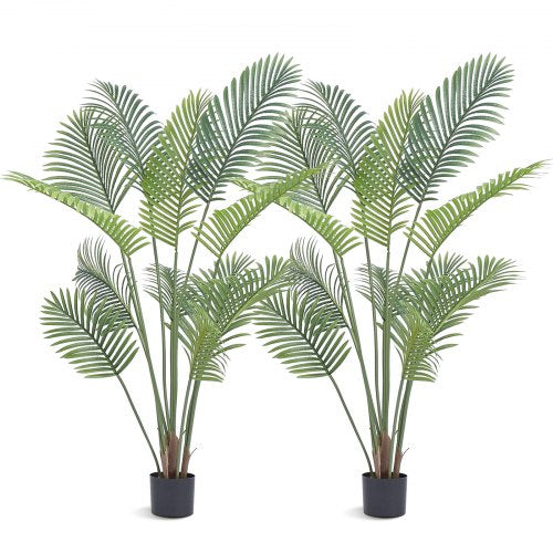 5FT artificial palm tree with lifelike leaves and a moss-covered base for indoor or outdoor use.