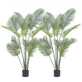 5FT artificial palm tree with lifelike leaves and a moss-covered base for indoor or outdoor use.
