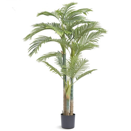 6.5 FT artificial gold cane palm tree with lush leaves and realistic trunk design.
