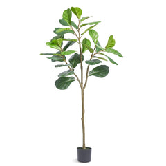 5-foot lifelike fiddle leaf fig tree with lush green leaves and a natural trunk design.