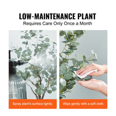 6FT artificial eucalyptus tree in a pot with lush green leaves and a natural trunk design.