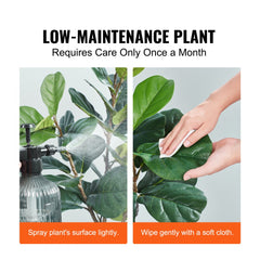 6-foot artificial fiddle leaf fig tree with lifelike green leaves in a pot.